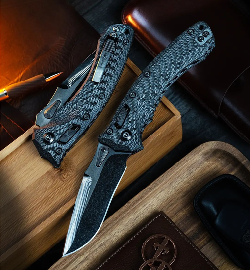 Складной нож Marfione Custom Amphibian DLC TWO-TONE STONEWASH сталь M390, рукоять Carbon fiber MT_204-MCK