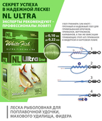 Монофильная леска для рыбалки AQUA NL ULTRA WHITE FISH (Белая рыба) 100m 0,10mm ( 1 штука )