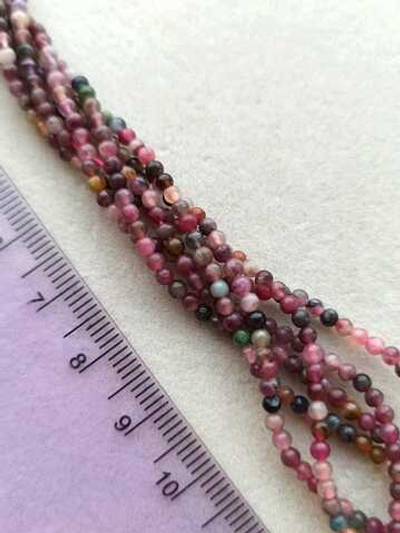 ш2-208 Турмалин, шар гладкий 2 мм, нить 38 см