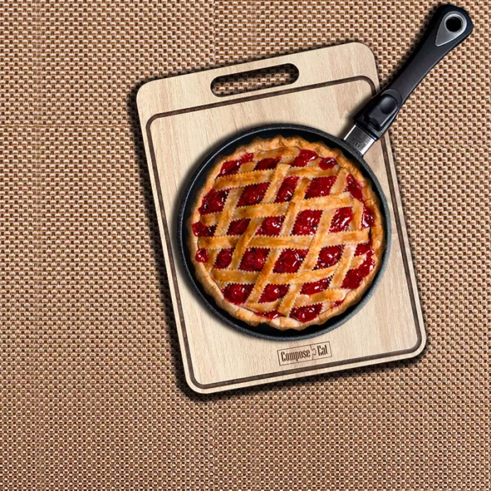 Доска разделочная с желобом 33x25см ComposeEat дуб светлый