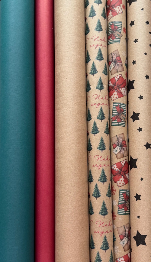 Бумага упаковочная в ассортименте, лист 1 м