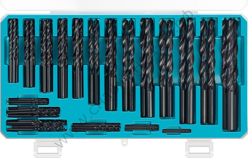 СИБИН 100шт(1-10мм), Набор сверл по металлу, быстрорежущая сталь, класс В, пласт.бокс