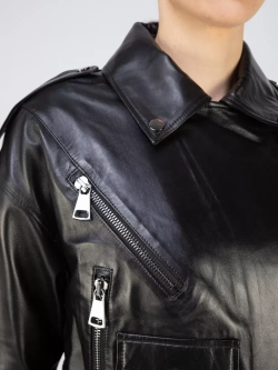 Кожаная куртка демисезонная косуха оверсайз