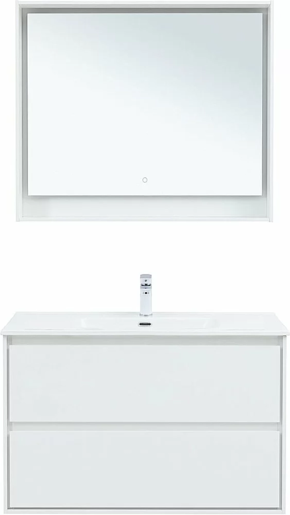 Тумба с раковиной Aquanet Милан 336370/330426 100 белый глянец