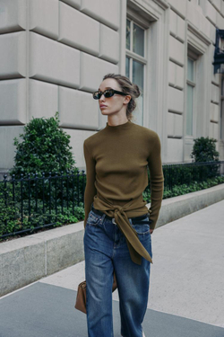 ZARA ДЖЕМПЕР С УЗЛОМ, СВЕТЛЫЙ ХАКИ