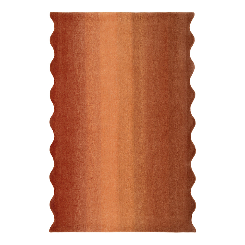 Ковер из шерсти over horizon терракотового цвета из коллекции trendy ruffles, 180х230 см