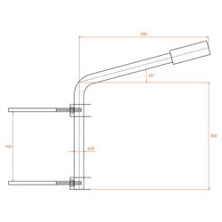 Кронштейн приставной для консольного светильника К1П-0,35-0,5-2-0,12х0,6-Б
