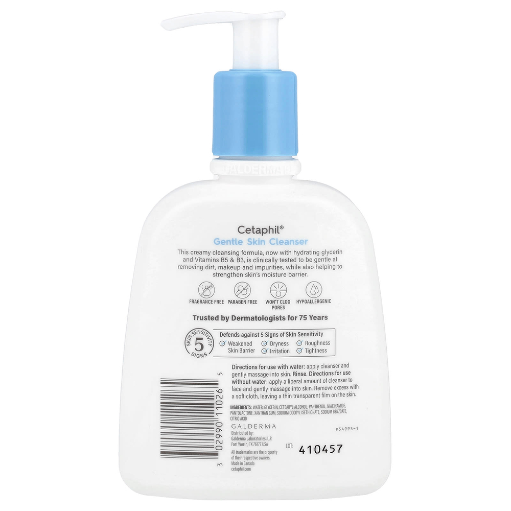 Cetaphil, Мягкое очищающее средство, для нормальной и сухой кожи, без отдушек, 237 мл (8 жидк. Унций)
