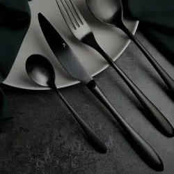 Ложка чайная 14,3 см матовая черный цвет PVD Alessi-Black P.L. [12]