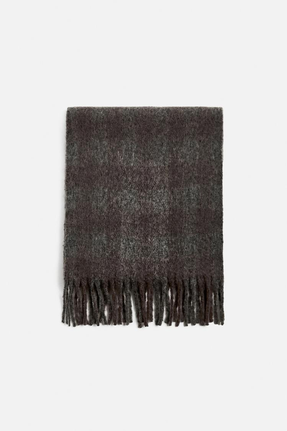 ZARA ШАРФ В КЛЕТКУ, ЧЕРНЫЙ