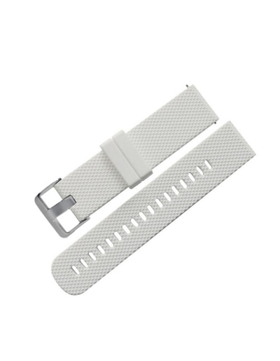 Ремешок силиконовый 20 мм для Garmin Forerunner 55/245/645, Venu, Venu Sq, Venu 2 Plus, Vivoactive 3, Vivomove быстросъемный серебристая пряжка (Белый)