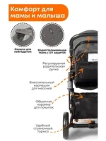 Коляска детская BubaGo арт.BG 136-G-2 MODEL Zoom color/цвет Dark Gray/Темно Серый