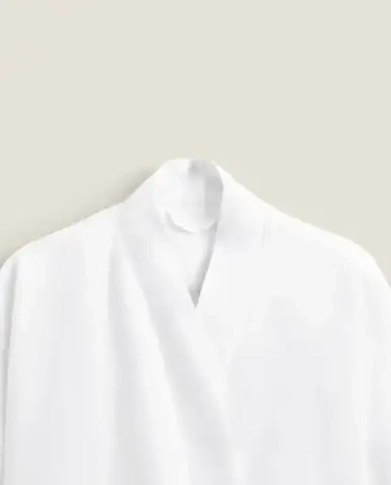 ZARA HOME ЛЬНЯНОЙ ХАЛАТ, БЕЛЫЙ