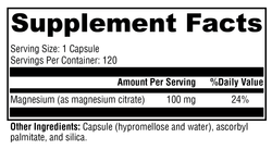 Magnesium Citrate 120 Capsules