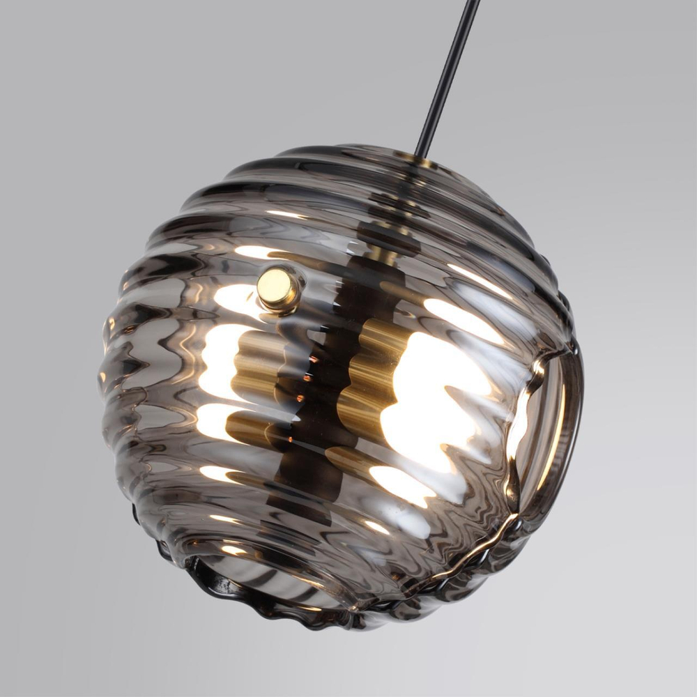 5041/12L L-VISION ODL24 543 черн./золото/дымчатый/металл/стеко Подвес LED 12W 4000К 1526Лм TRONI