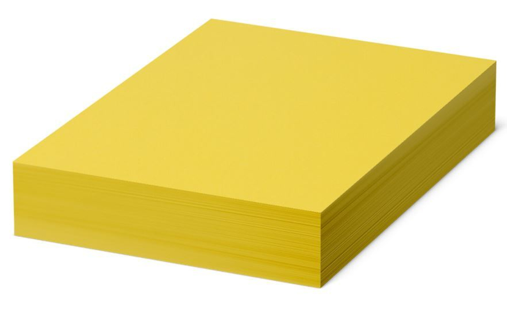 Бумага цветная BRAUBERG, А4, 80 г/м2, 500 л., интенсив, желтая, для офисной техники, 115216