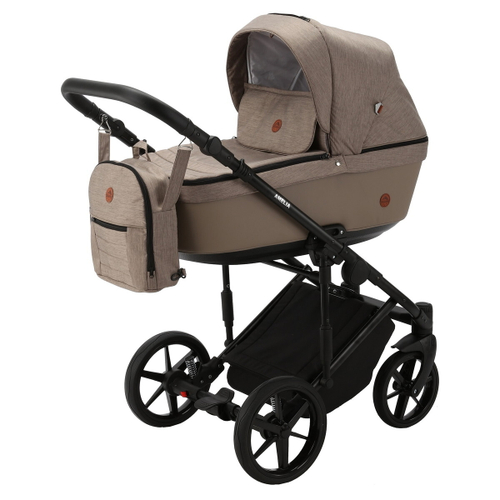 Детская коляска Adamex Amelia 2 в 1 AM232-TIP (БЕЖ.ТК.+ БЕЖ.КОЖА)