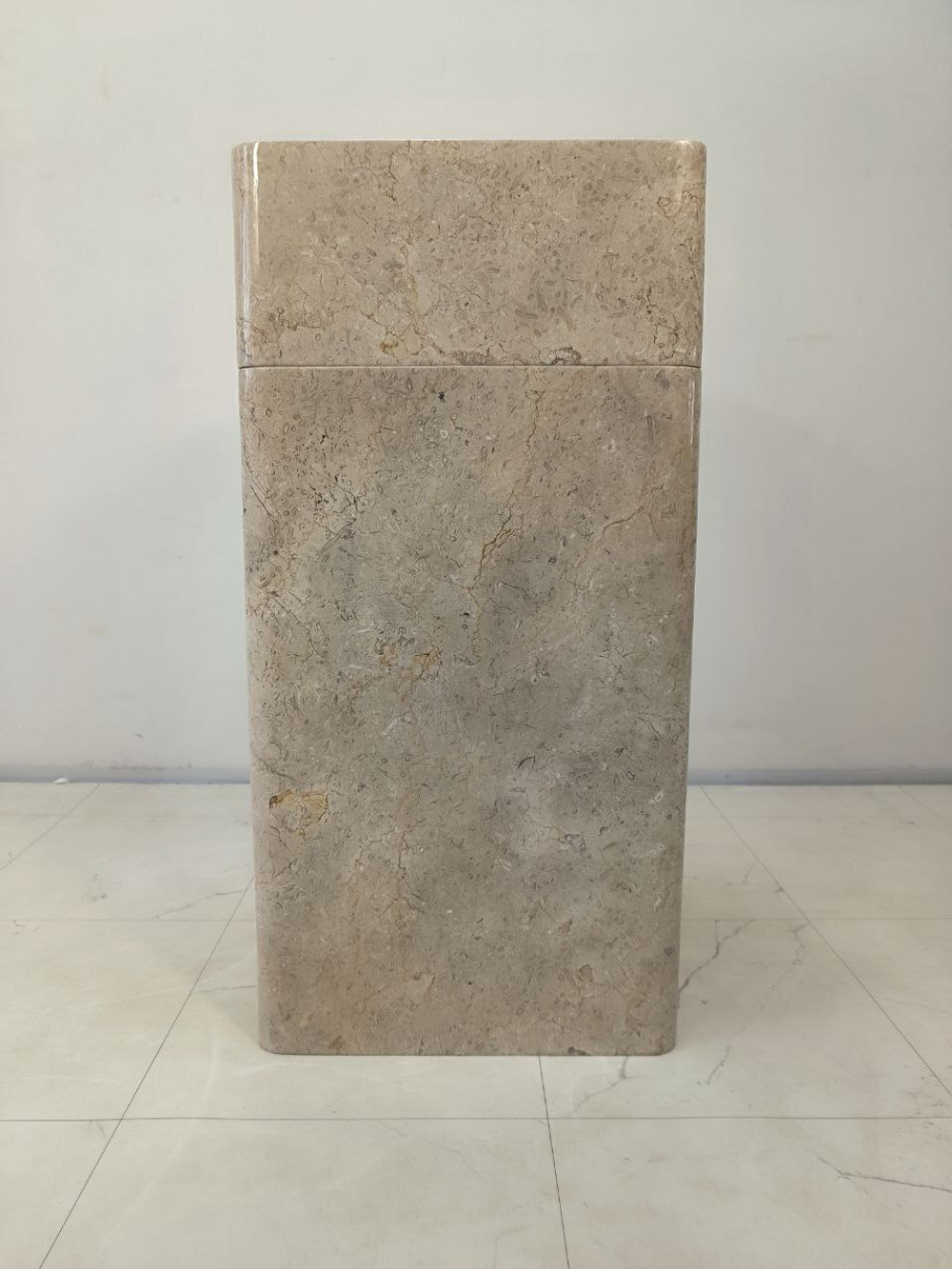 Раковина напольная из мрамора Square Cream RN-65929 45х45х90 из натурального камня