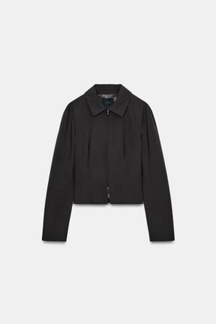 ZARA КУРТКА В ПОЛОСКУ С МОЛНИЯМИ, КОРИЧНЕВЫЙ