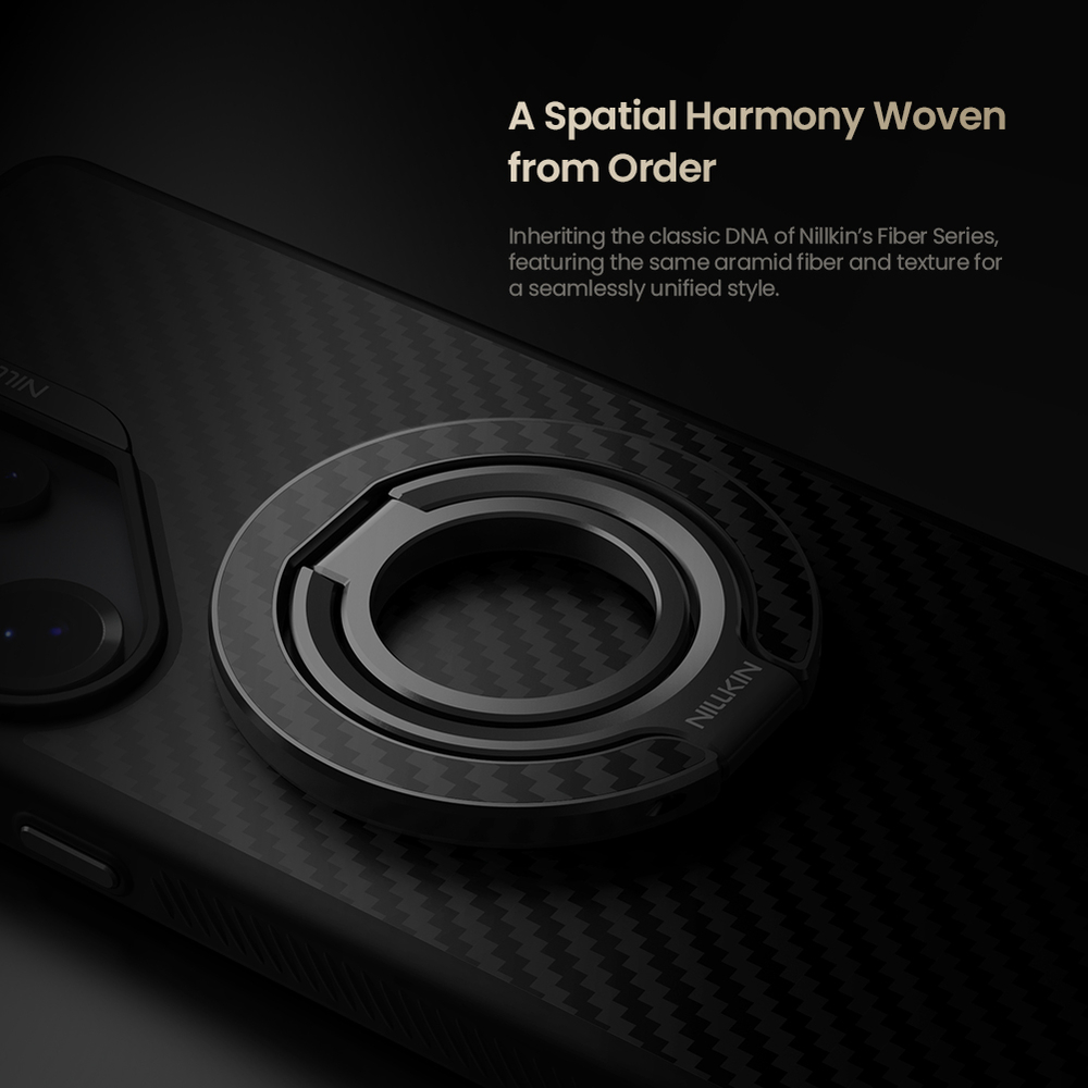 Магнитная подставка-держатель покрытый черным арамидным волокном (карбон), серия FiberSnap Ring Kevlar от Nillkin