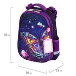 Ранец ЮНЛАНДИЯ EXTRA, с дополнительным объемом, "Colorful butterfly", 38х29х18 см, 270674