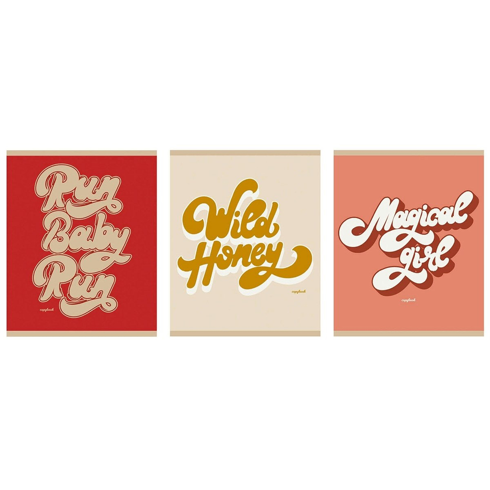 Тетрадь 80л., А5, клетка, Канц-Эксмо "Стильная типографика", скрепка, мелованный картон, 5 дизайнов