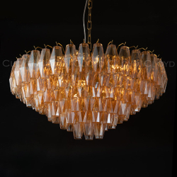 Люстра Cloyd CALCUTTA C12 / Ø80 см - латунь - янтарн.стекло (арт.11685)