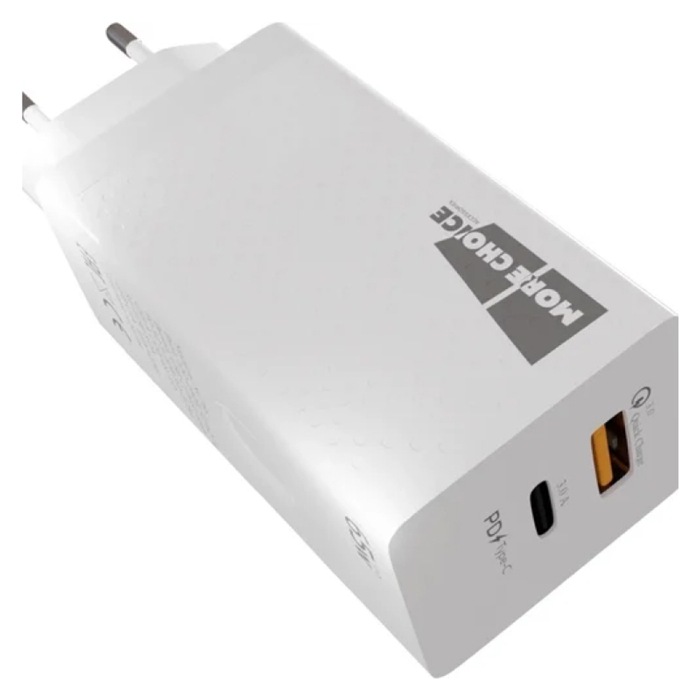 Зарядное устройство More Choice NC76S PD65W + QC3.0 3А белое