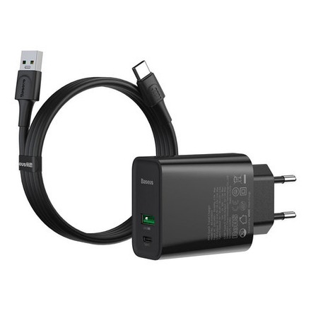 Зарядное устройство + Кабель Baseus Speed PPS Quick Charger Sets C+A 30W VOOC Edition