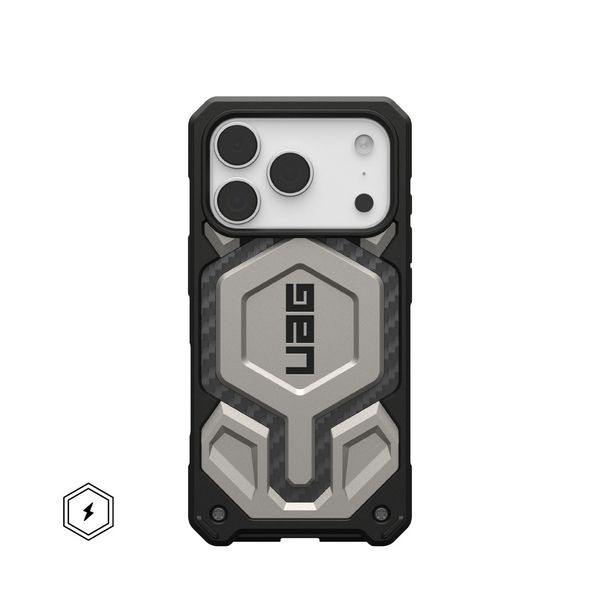 Чехол Uag Monarch Pro Case для iPhone 17 Pro, Красный | Carbon Fiber Black/Red