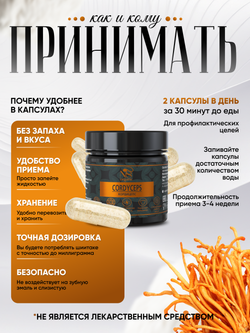 Кордицепс в капсулах по 700 мг, милитарис 60 шт.