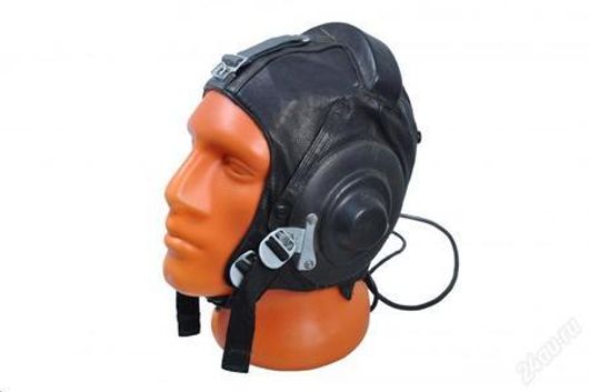 Шлем ЛЕТНЫЙ летний, кожа,  ОРИГИНАЛ СССР