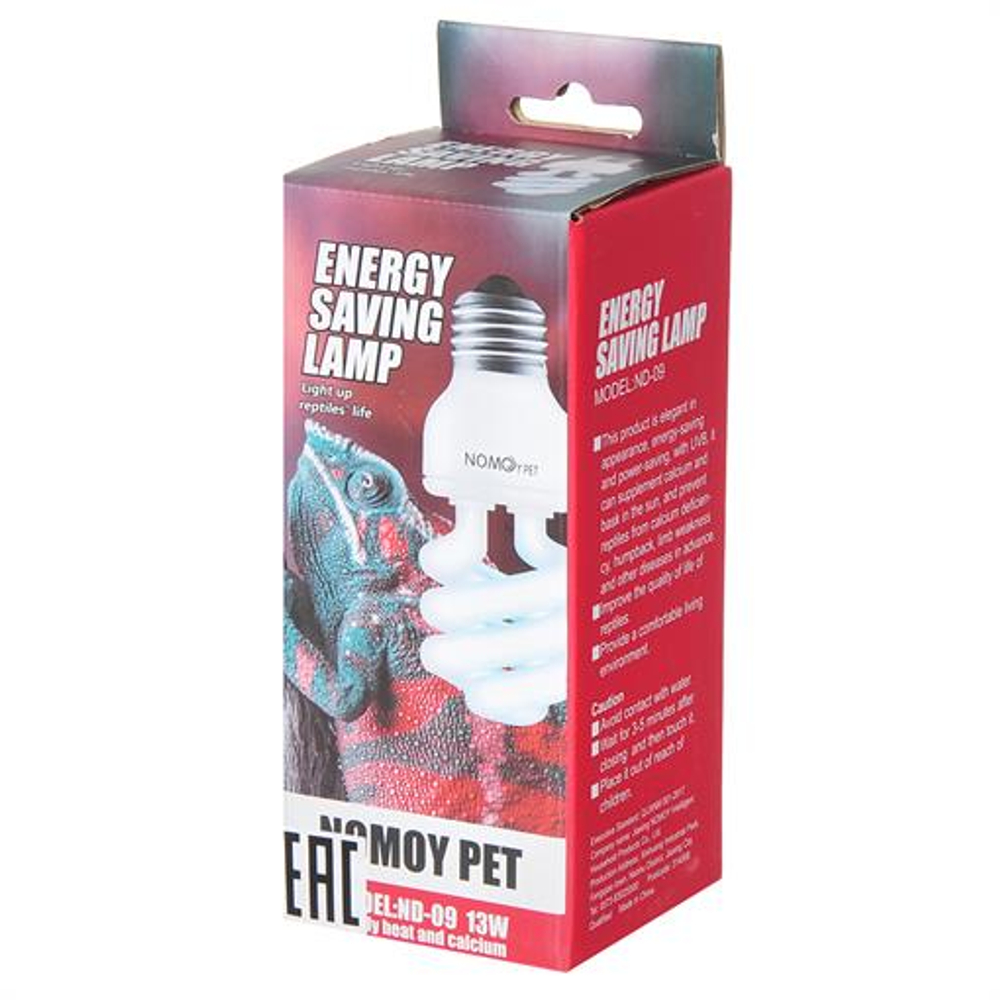NOMOYPET Лампа ультрафиолетовая для рептилий UVB 10.0 Compact E27, 13Вт