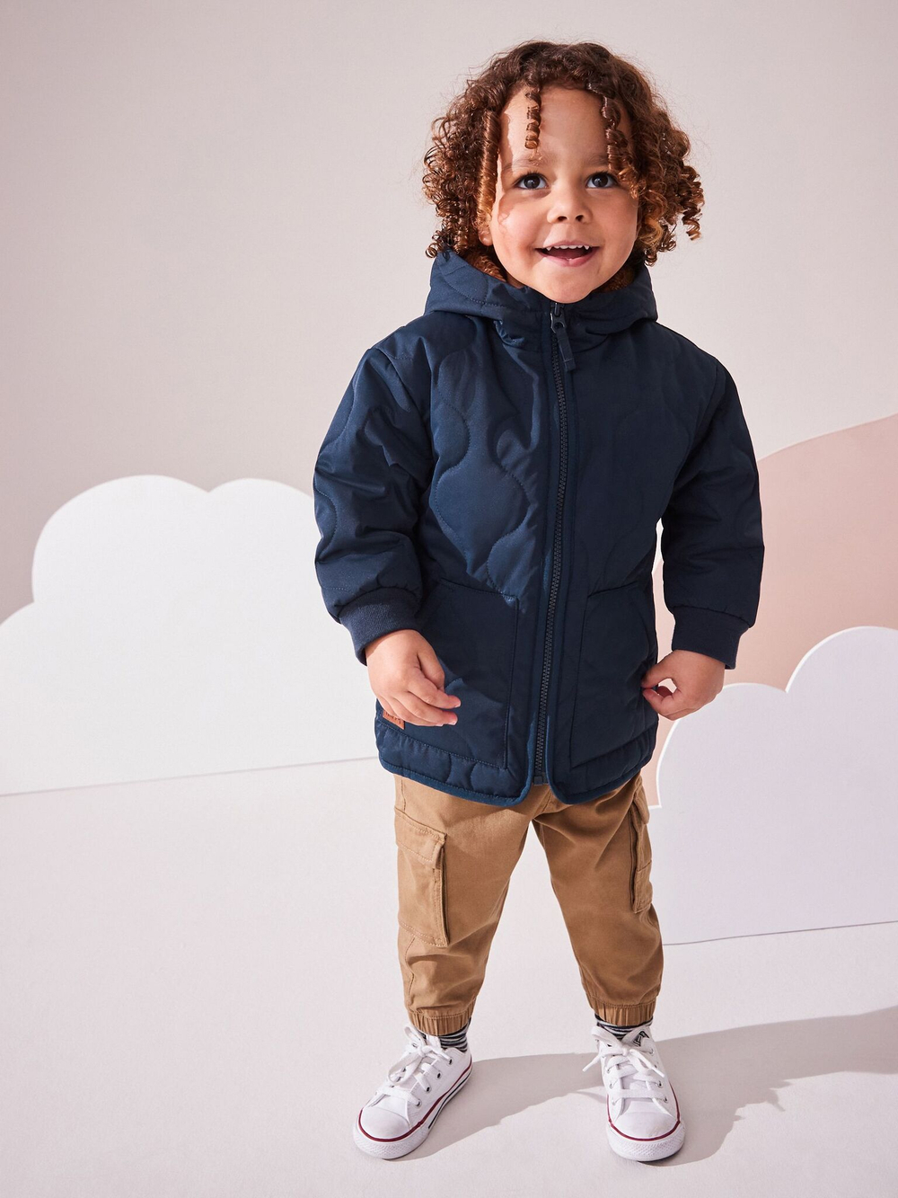 Куртка стеганая с флисовой подкладкой Next Q56-471, Темно-синий