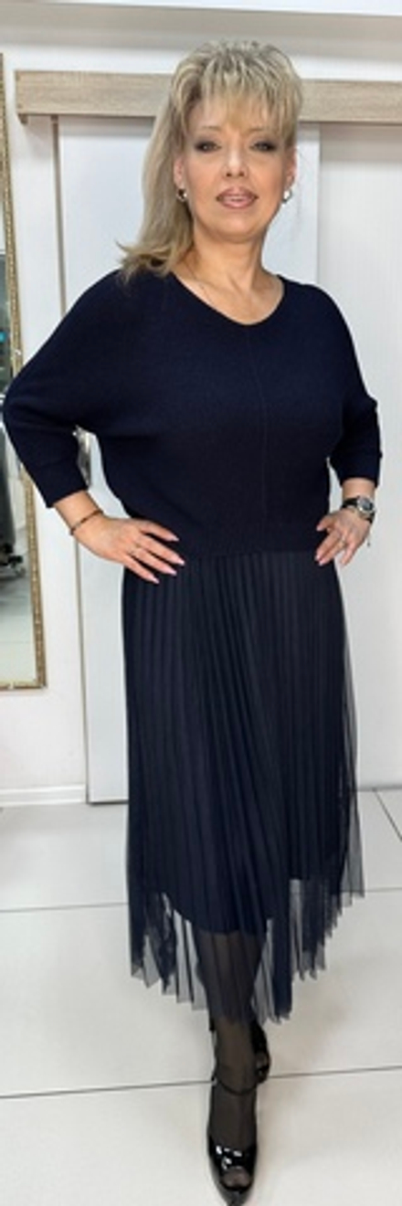 Нарядное двойное платье с джемпером-сеткой