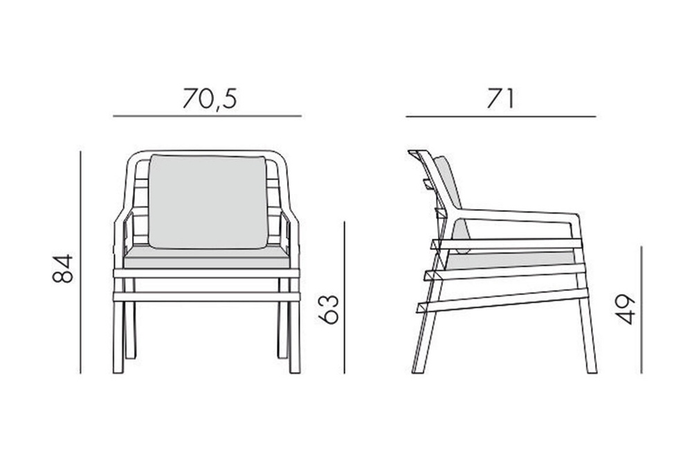 Стул Aria, бело-серый