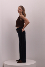 Брюки из вельвета с двойным ремнем