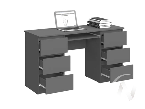 Стол 6 ящиков МС Челси (графит/графит)