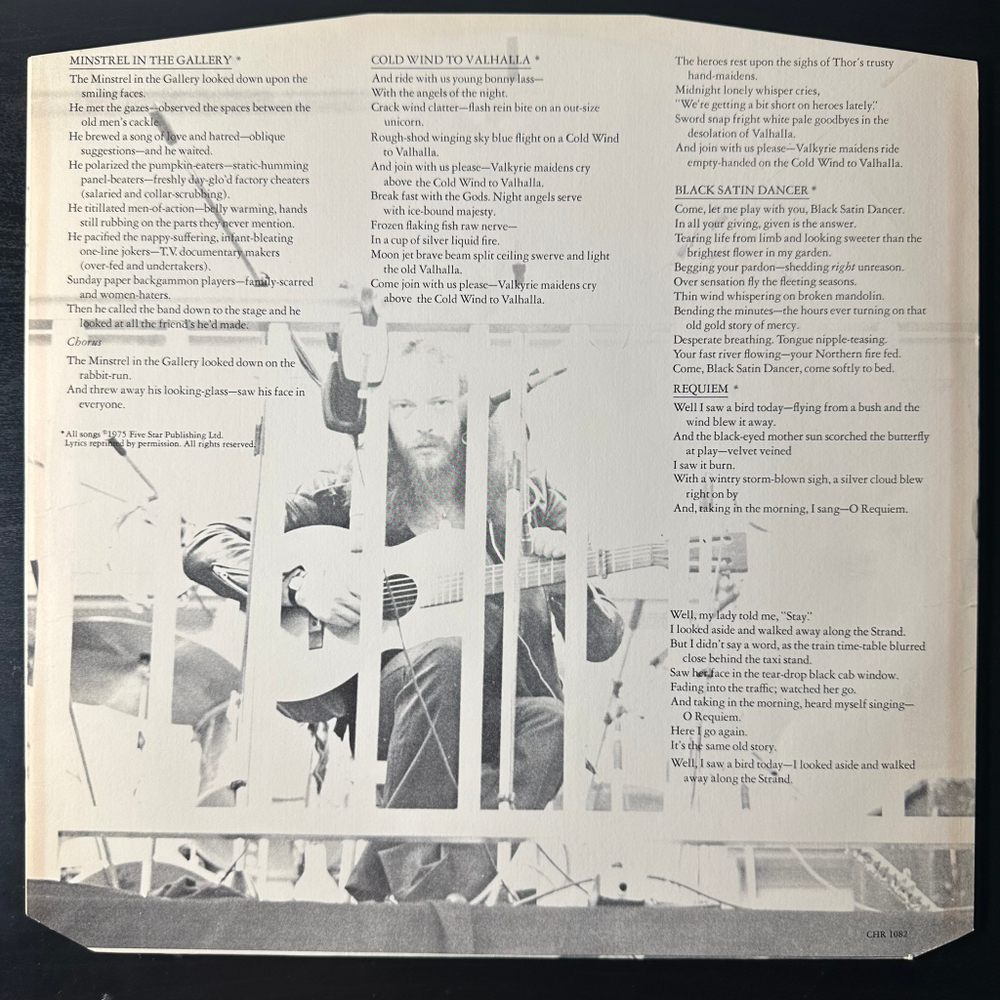 Jethro Tull ‎– Minstrel In The Gallery (Англия 1975г.)