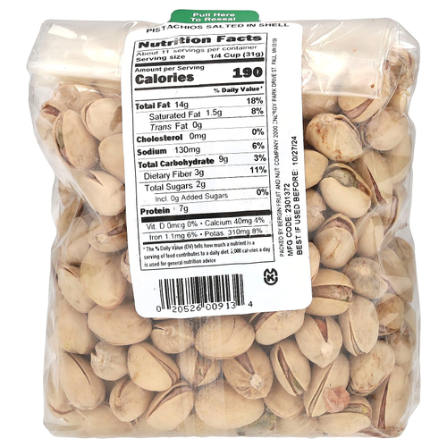 Bergin Fruit and Nut Company, фисташки соленые в скорлупе, 340 г (12 унций)