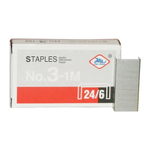 Набор степлер и скобы номер 24/6, MC-Basir, маленький, скрепление до 15 листов стандартной плотности, скрепки степлерные оцинкованные 1000 шт