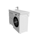 Тумба с умывальником напольная для стиральной машины с ящиками IDDIS Optima Home, 120 см, левая, белая, OPH12LBi95K
