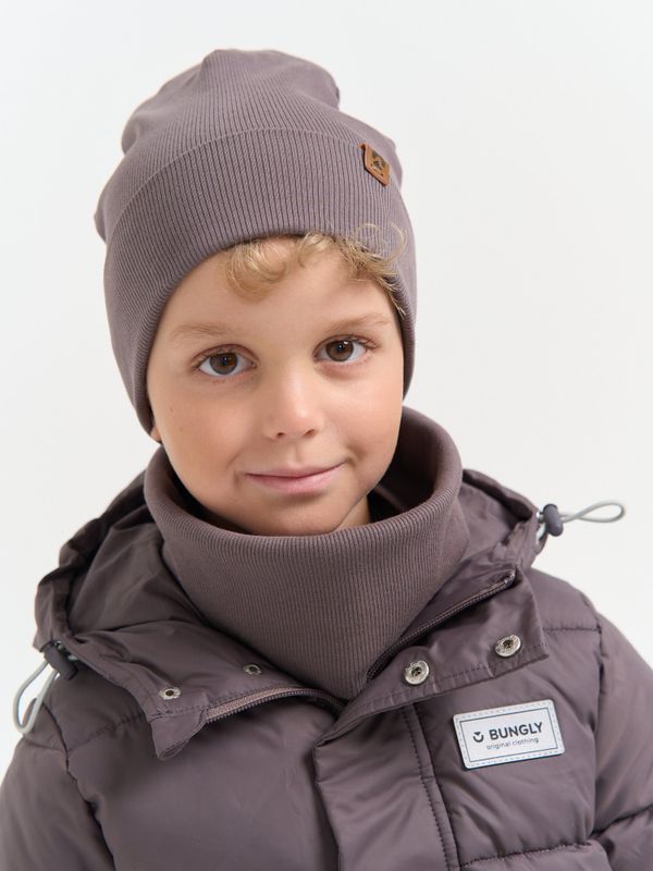 Шапка и снуд трикотажные двухслойные 