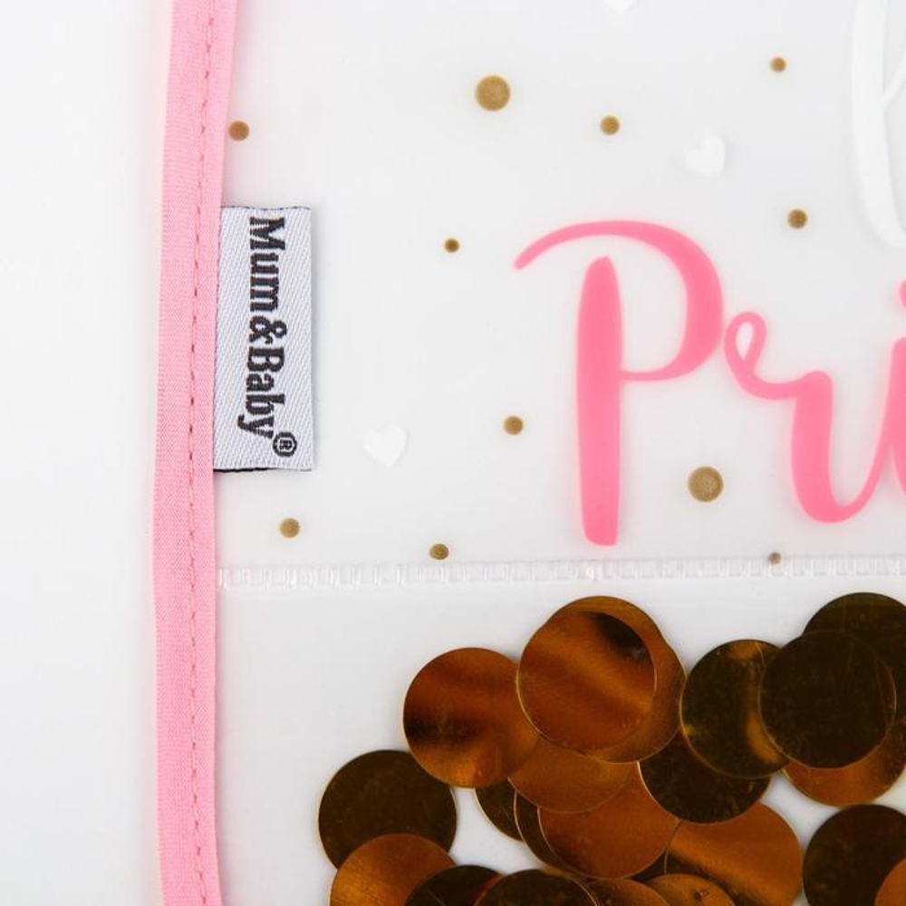 6486195 Нагрудник детский непромокаемый Little Princess (с золотыми конфетти)