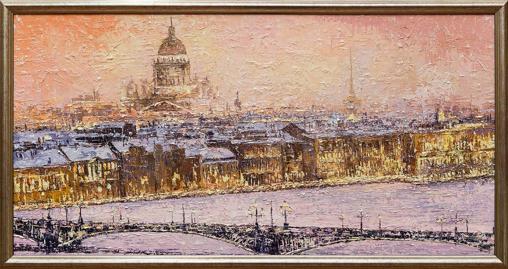 Картина маслом "Зимняя рапсодия" Клеверов