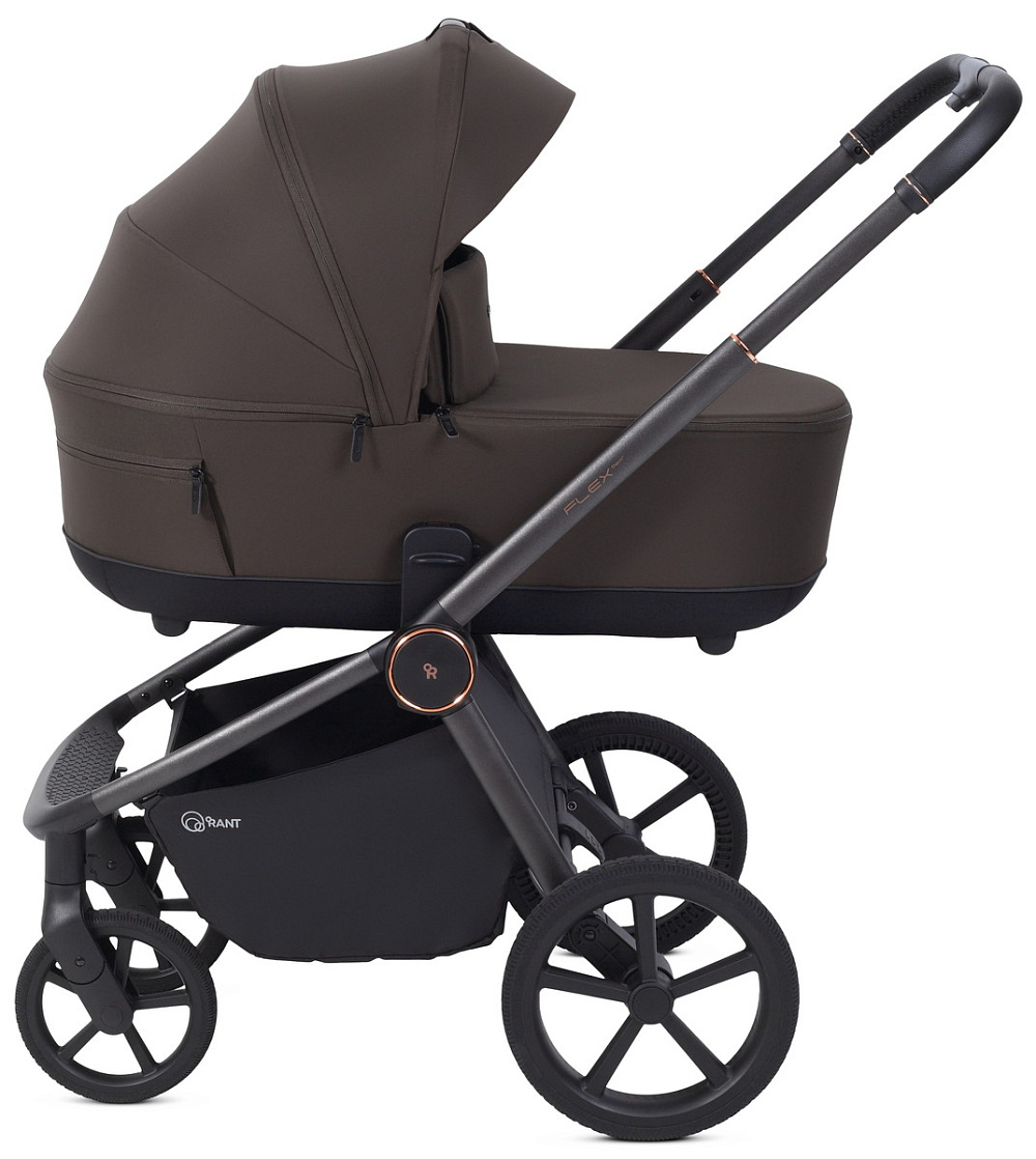 Детская коляска Rant Flex Therm Soft 3 в 1 с автокреслом Cruise Black Shine Brown