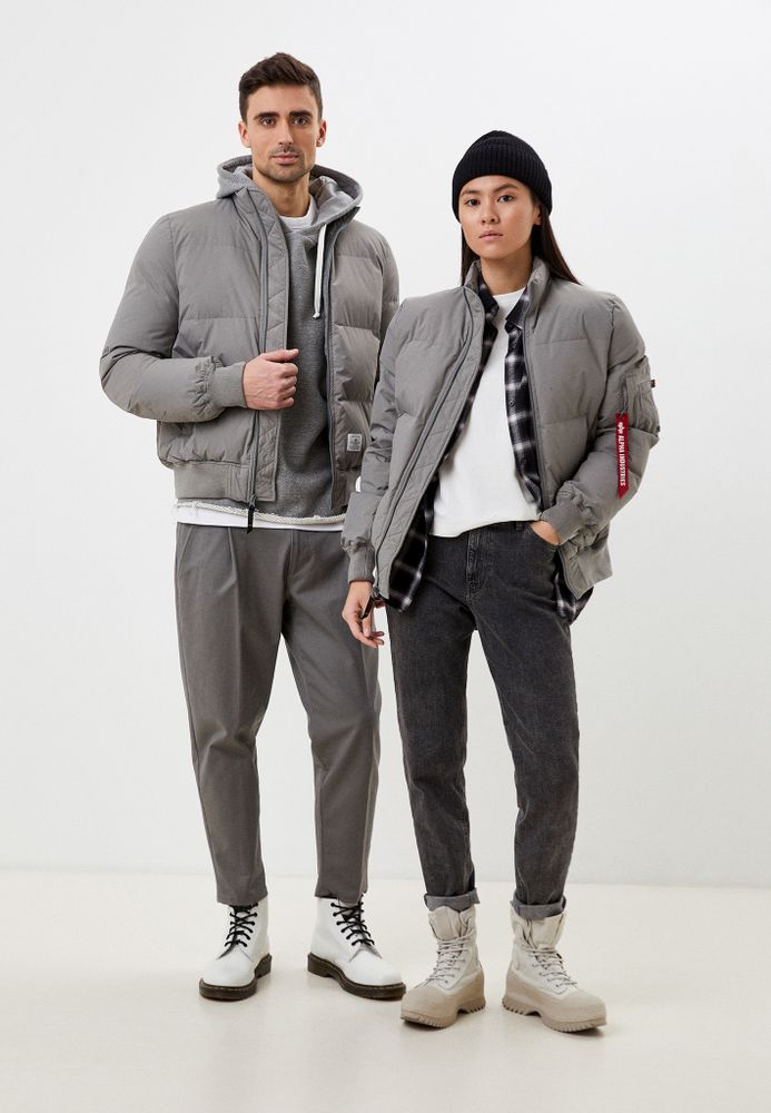 Куртка Alpha Industries MA-1 Quilted Vintage Grey Cветло-серый