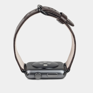 Ремешок для Apple Watch 44/45/46 mm из кожи крокодила, темно-коричневого цвета