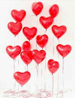 Латексные шары "Красные сердечки" 30 см