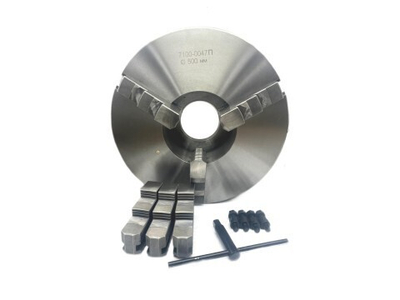 Токарный патрон К11-500/С8, посадка на условный конус 8, трехкулачковый, самоцентрирующийся, цельные кулачки